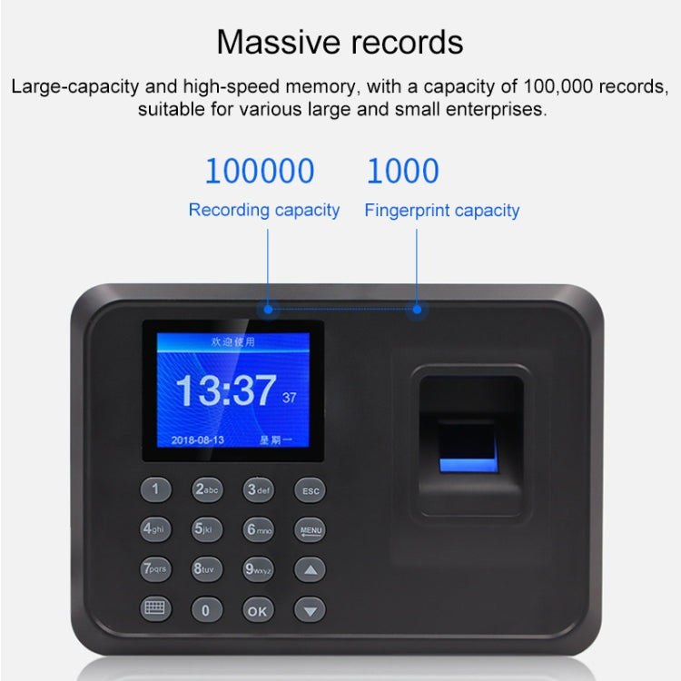 F01 Fingerprint Time Attendance Machine with 2.4 inch TFT Screen, US Plug, ACS2685EU, ACS2685UK, ACS2685US F01 Fingerprint Time Attendance Machine with 2.4 inch TFT Screen, US Plug, ACS2685EU, ACS2685UK, ACS2685US